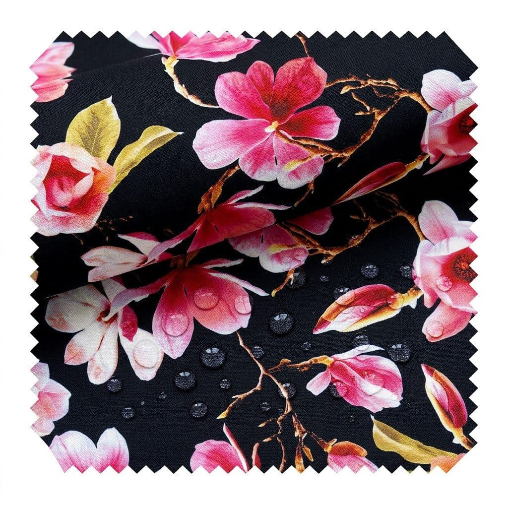 novely® Stoff OXFORD 210D Rosa Magnolien Printstoff Outdoor - Bild 2