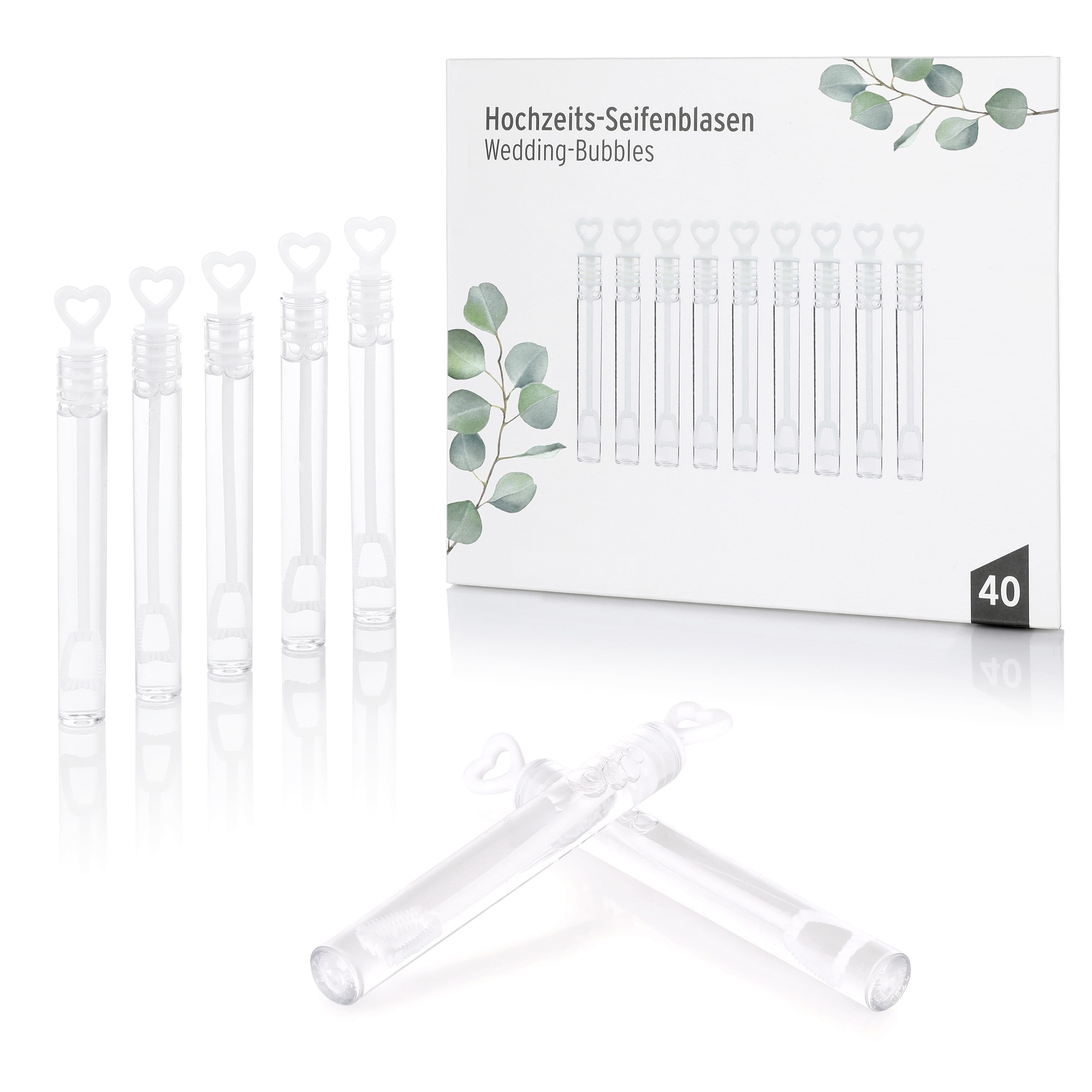 Nordstern Seifenblasen Hochzeit Set 40er Pack mit Herzgriff - Bild 2