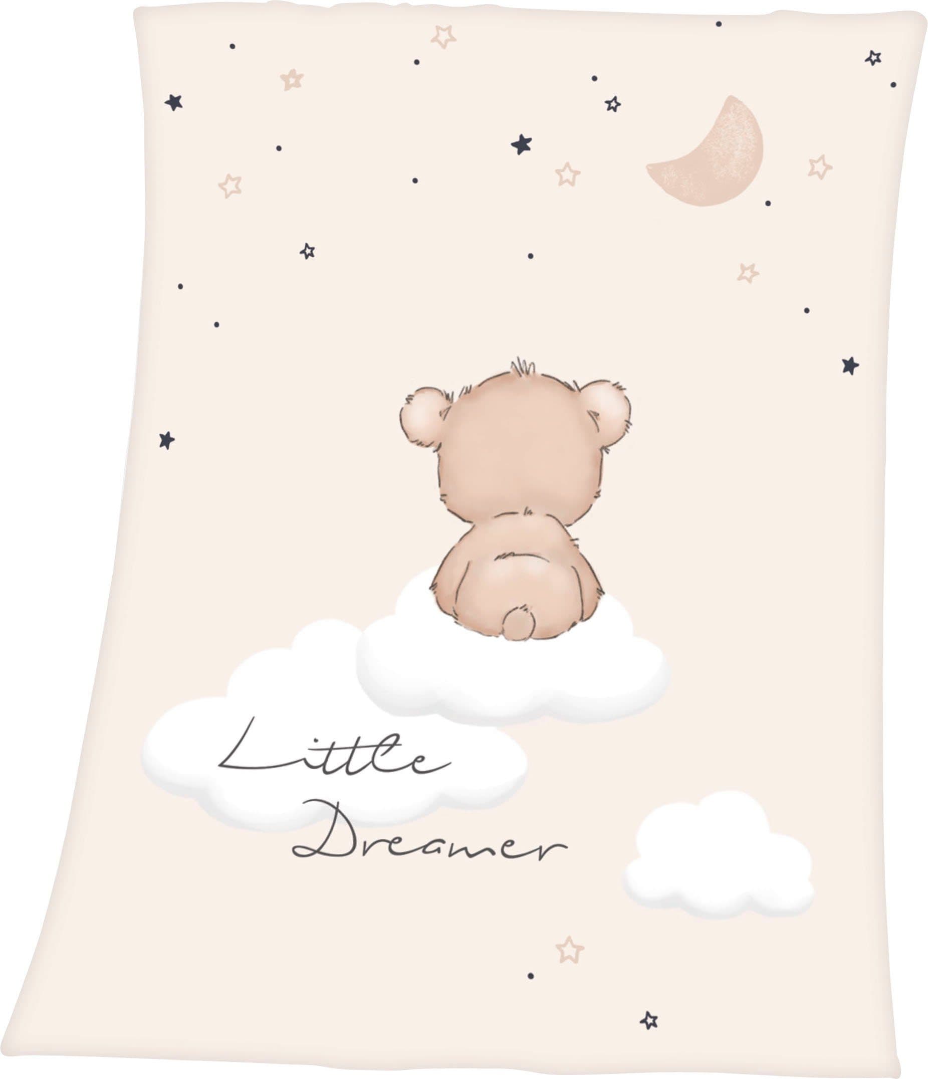 Babydecke Little Dreamer Baby Best Kuscheldecke mit Teddydesign Beige - Bild 2