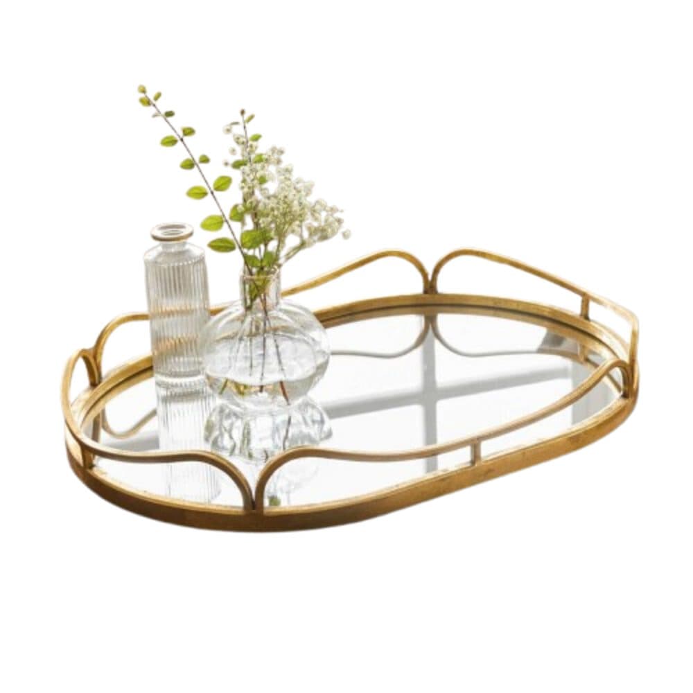 Home-trends24.de Dekotablett Gold Spiegel Antik Elegant 50cm - Bild 2