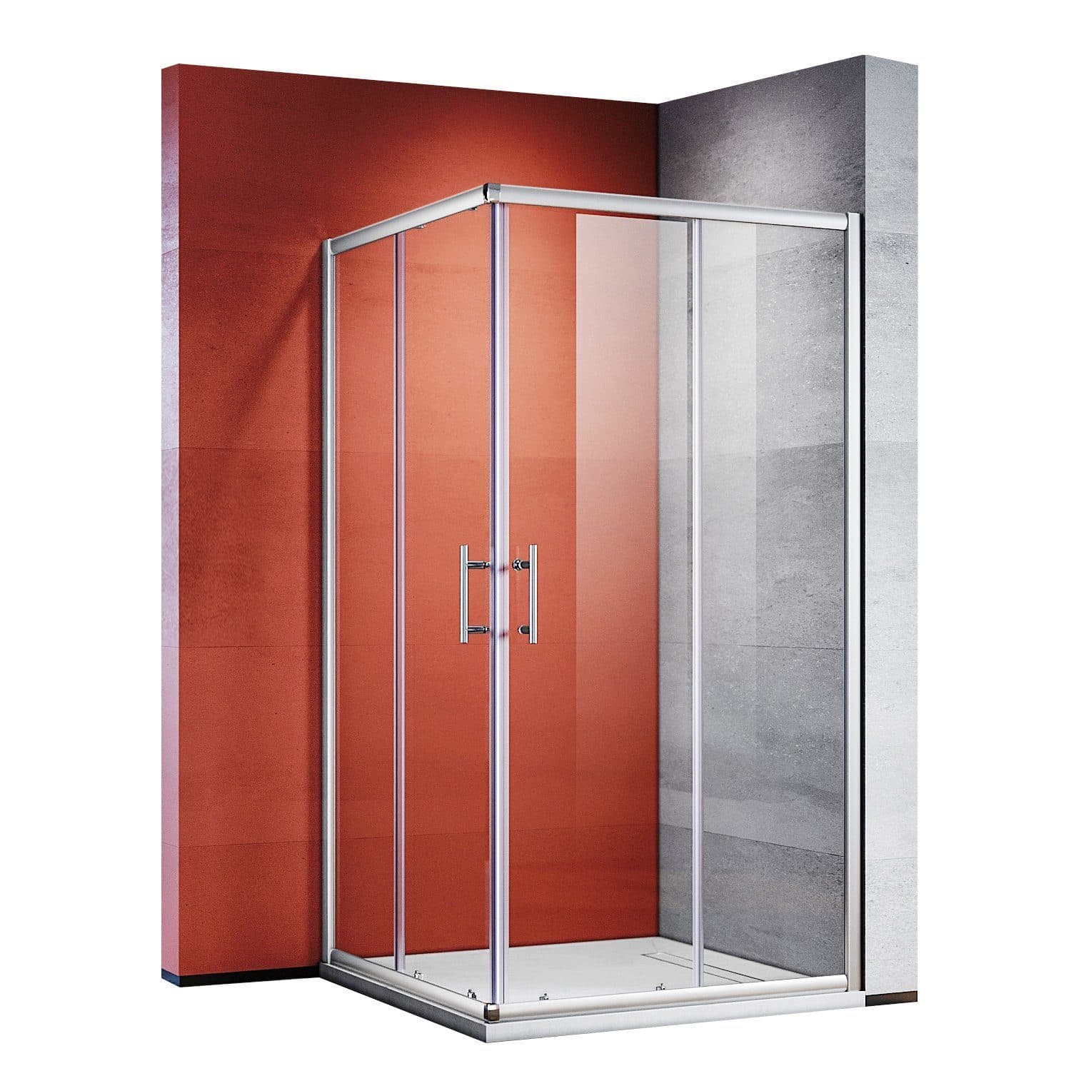 SONNI Eckdusche Duschkabinen Eckeinstieg Doppel Schiebetüren Dusche 70x70 cm - Bild 2
