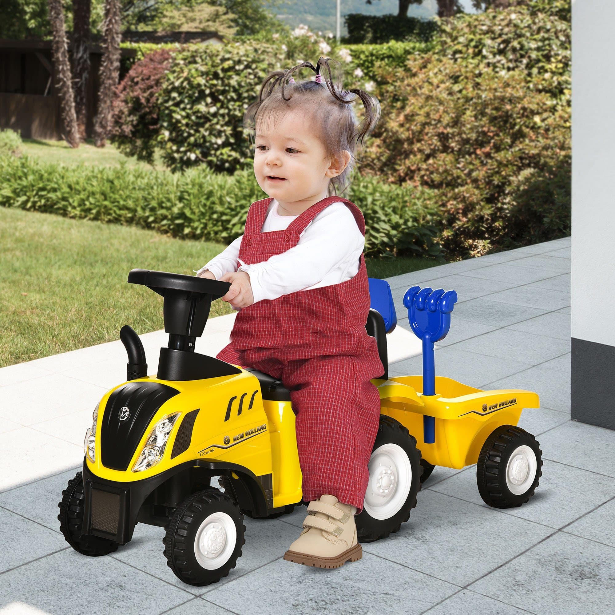 HOMCOM Rutscher Kinderrutscherfahrzeug mit Hupe, Kinderauto, 1-tlg., Kinder Rutschauto, Kunststoff Metall Blau - Bild 2