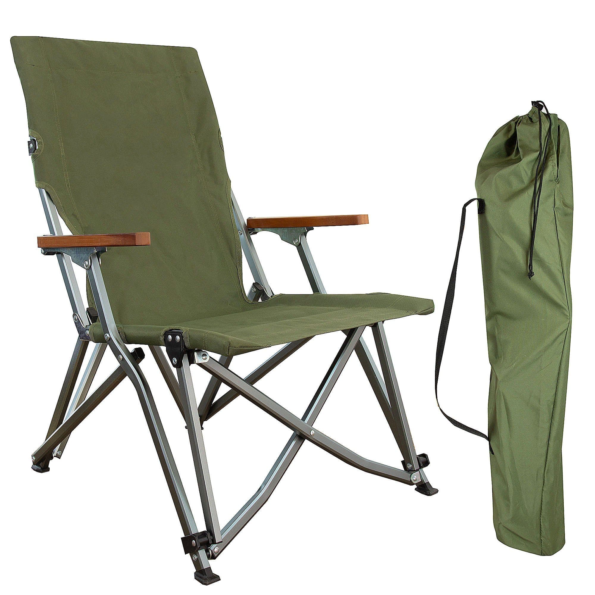 osoltus Campingstuhl Bergen Alu eloxiert Oliv - Leichter Faltsessel mit Tasche