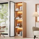 Celya Vitrinenschrank mit Glastür LED Eichenoptik Bild 2