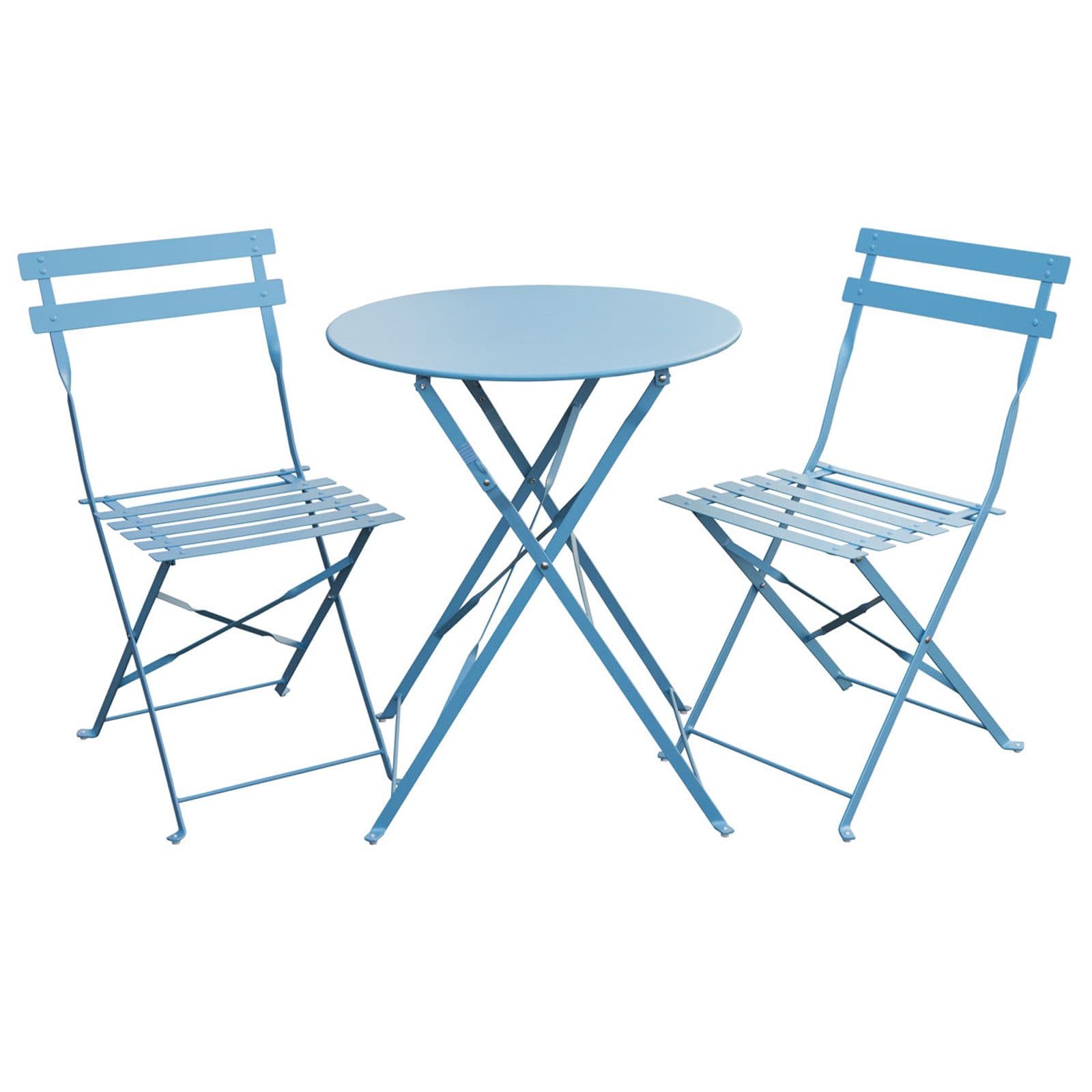SVITA Bistro-Set BERLIN 3-tlg. Blau Klappbar - Bild 2