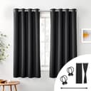 Cozyor Verdunkelungsvorhang 2er-Set Schwarz mit Magnethalter Bild 2