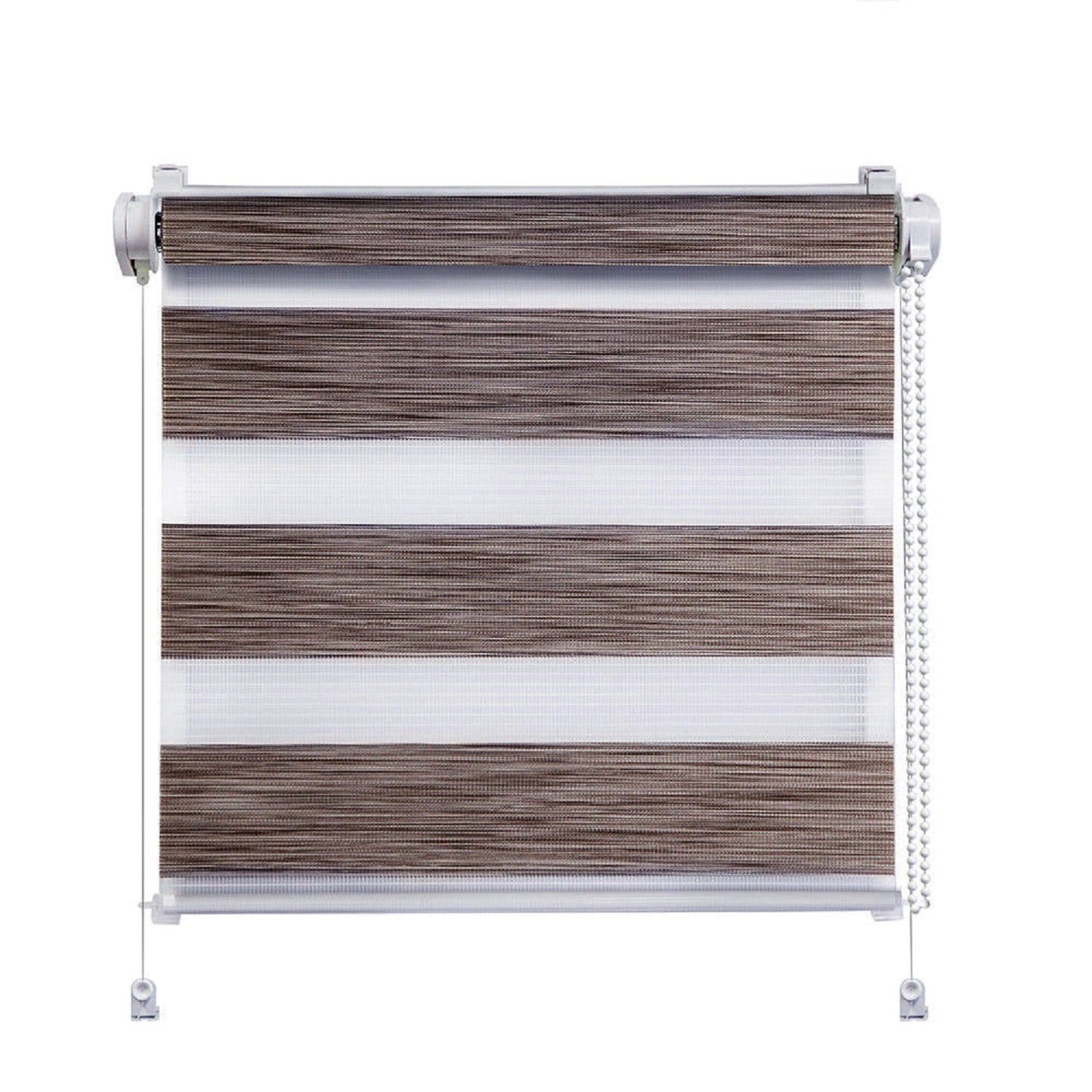Clever-Kauf-24 Doppelrollo Klemmfix 3 in 1 Wood braun ohne Bohren - Bild 2