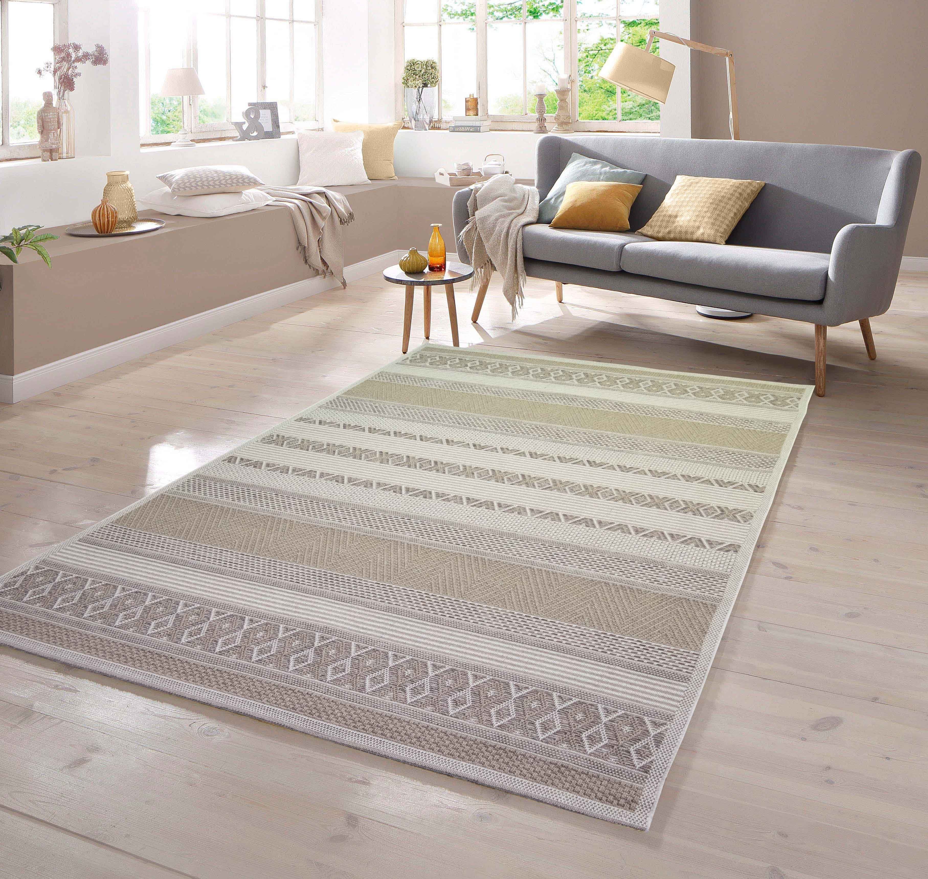 TeppichHome24 Outdoorteppich Sisal Optik Rautenmuster beige - Bild 2