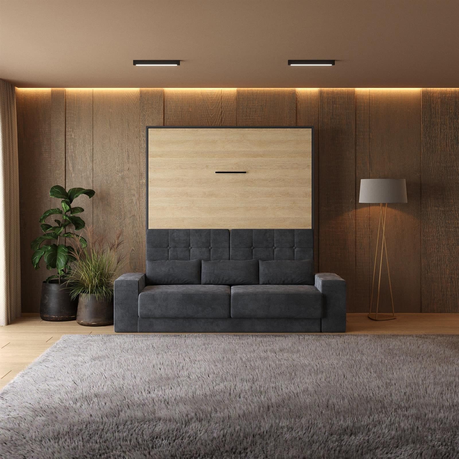 SMARTBett Schrankbett M1 180x200 mit Sofa Anthrazit - Bild 2