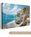 OneMillionCanvasses® Leinwandbild Boote Meer Felsen Maritim Wanddekoration Bild 2