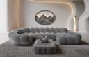 Sofa Dreams Maleron U-Form Wohnlandschaft Samt Dunkelgrau Bild 2