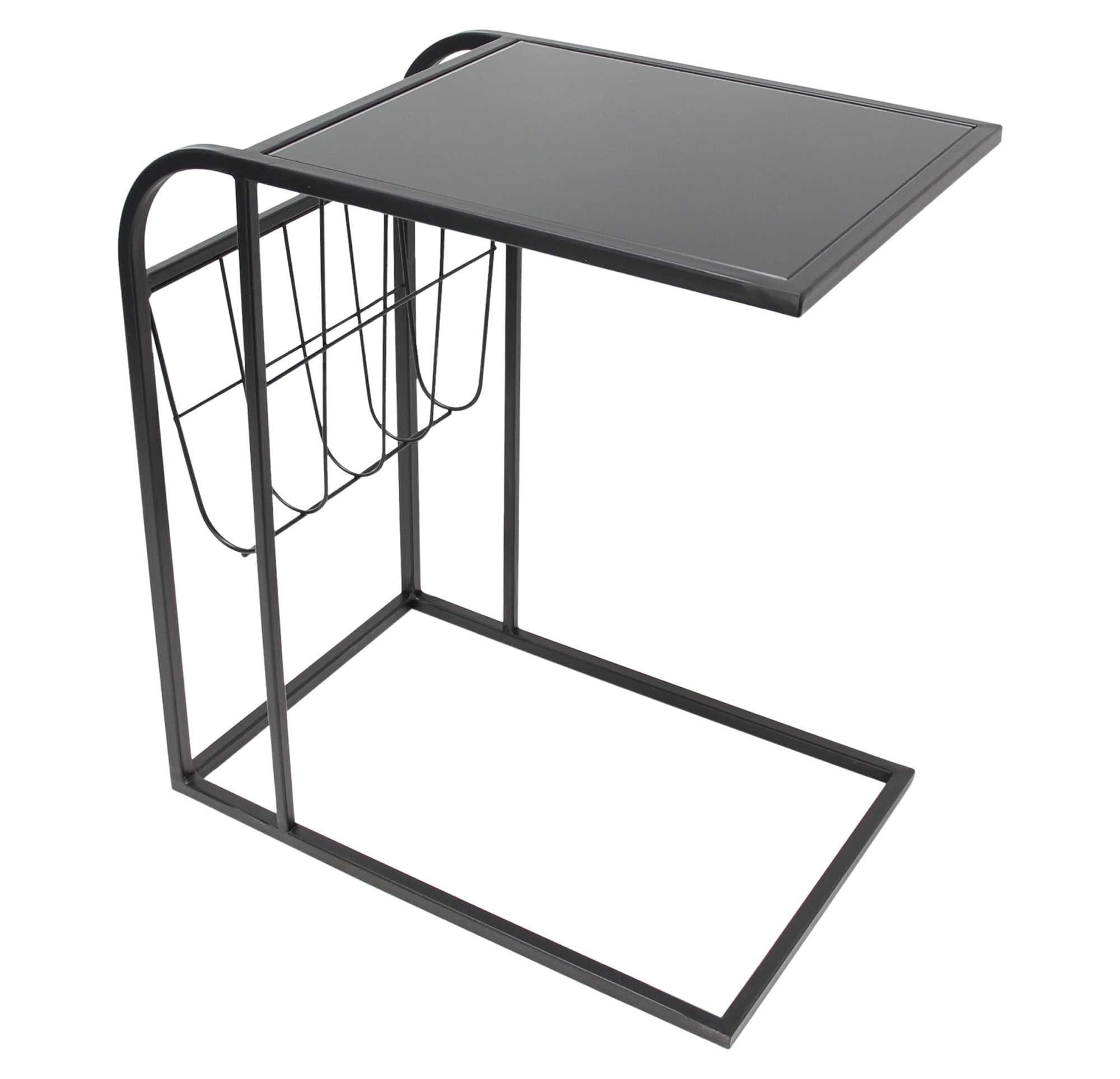 Dekoleidenschaft Beistelltisch Industrial Metall Glasplatte Schwarz - Bild 2