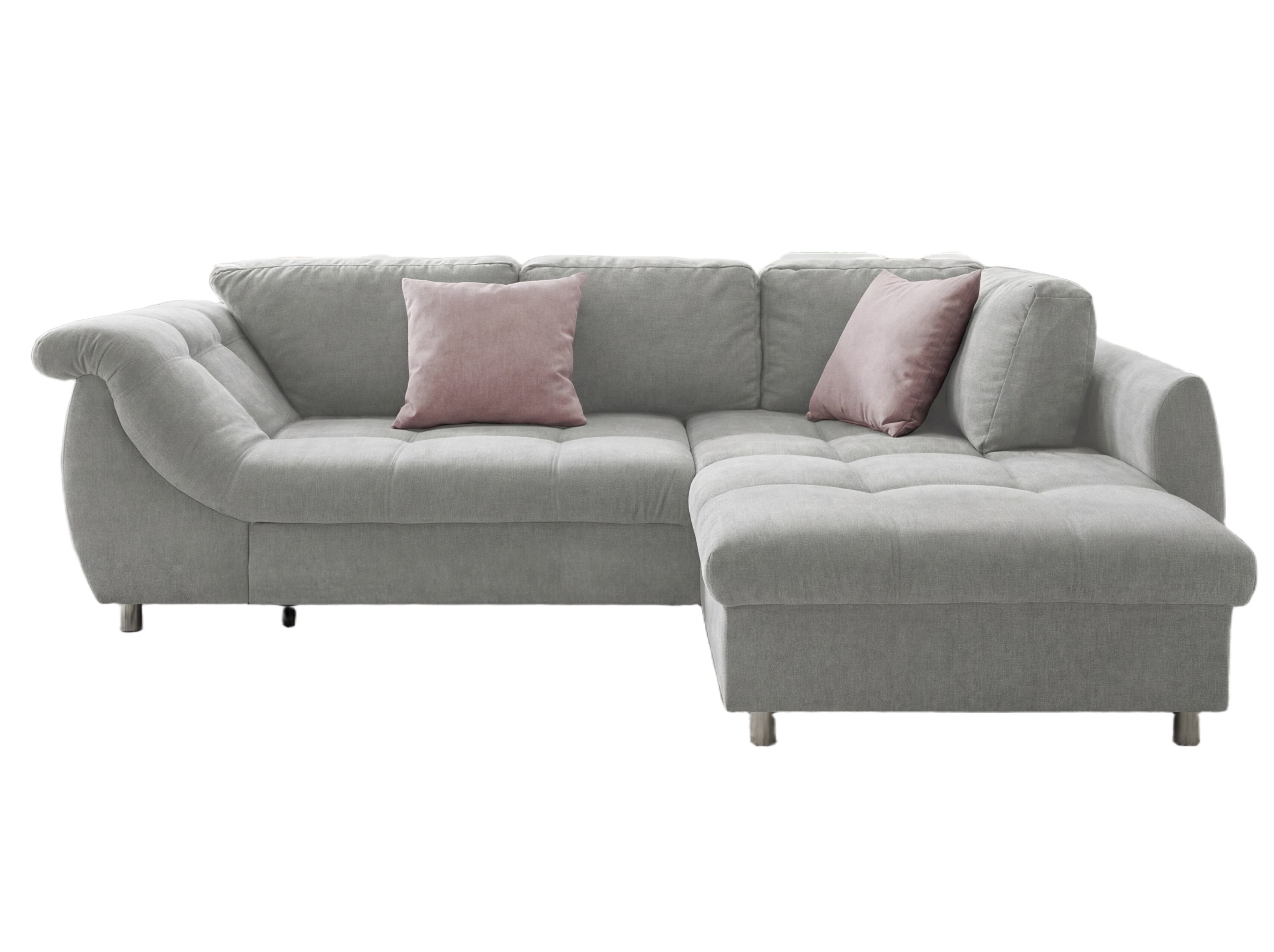 luma-home Ecksofa 17003 Grau mit Schlaffunktion und Ottomane - Bild 2