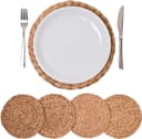VIVANNO Platzset Wasserhyazinthe ILANA Rund Beige 4er Set Bild 2