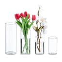 relaxdays Tischvase 4er Set Glas Transparent Bild 2
