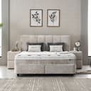 ABC Bedding Boxspringbett LUCIA Braun Beige mit Topper und Bettkasten Bild 2