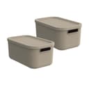 ROTHO Aufbewahrungsbox Albula Light 12l 2er-Set Braun Kunststoff Bild 2
