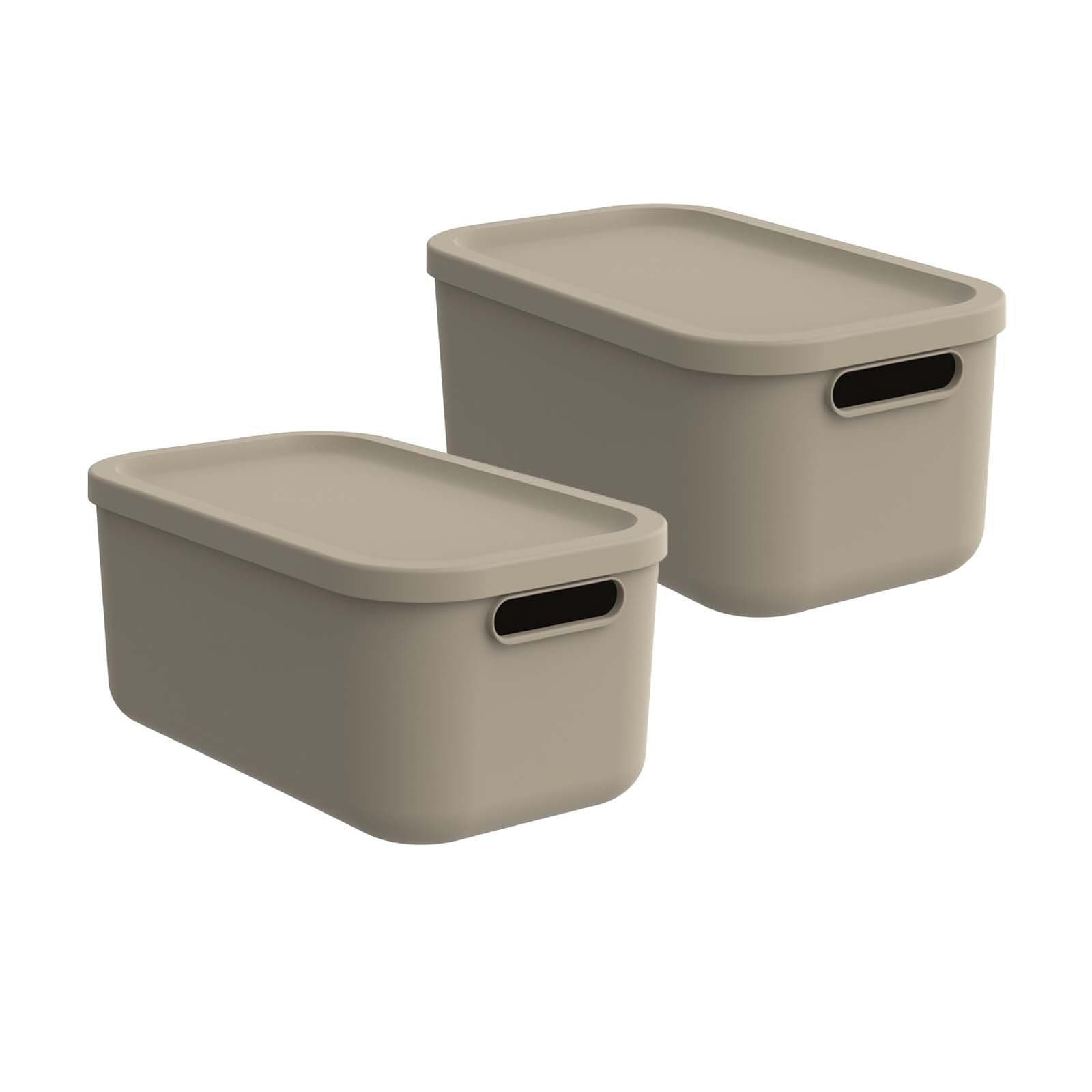 ROTHO Aufbewahrungsbox Albula Light 12l 2er-Set Braun Kunststoff - Bild 2