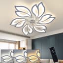 Nettlife Deckenventilator mit Licht und Fernbedienung Leise +Timer 66CM Kreativer 6 Lichter Bild 2