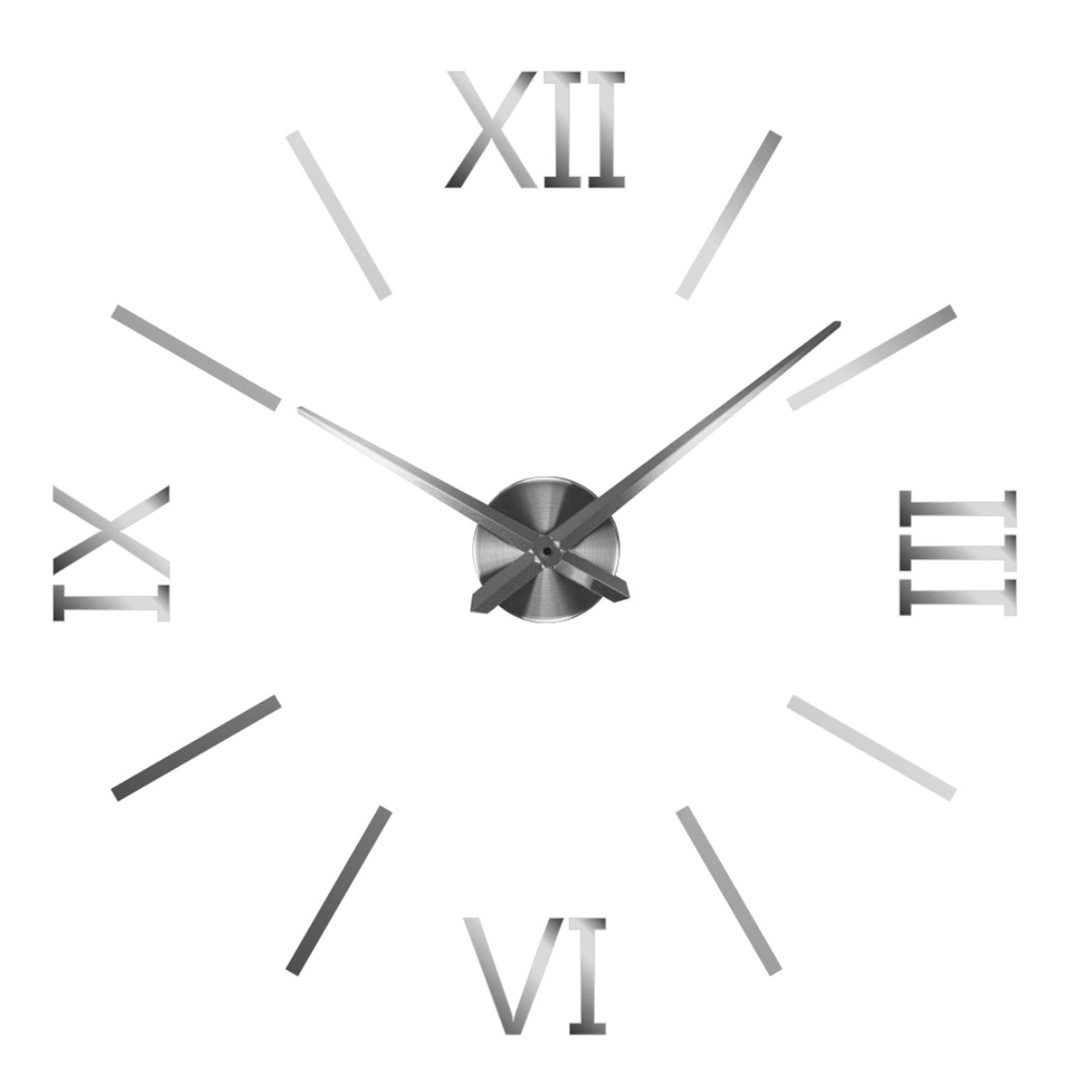 Miraval DIY Wanduhr 1200 mm Silber mit Uhrwerk und Ziffern - Bild 2