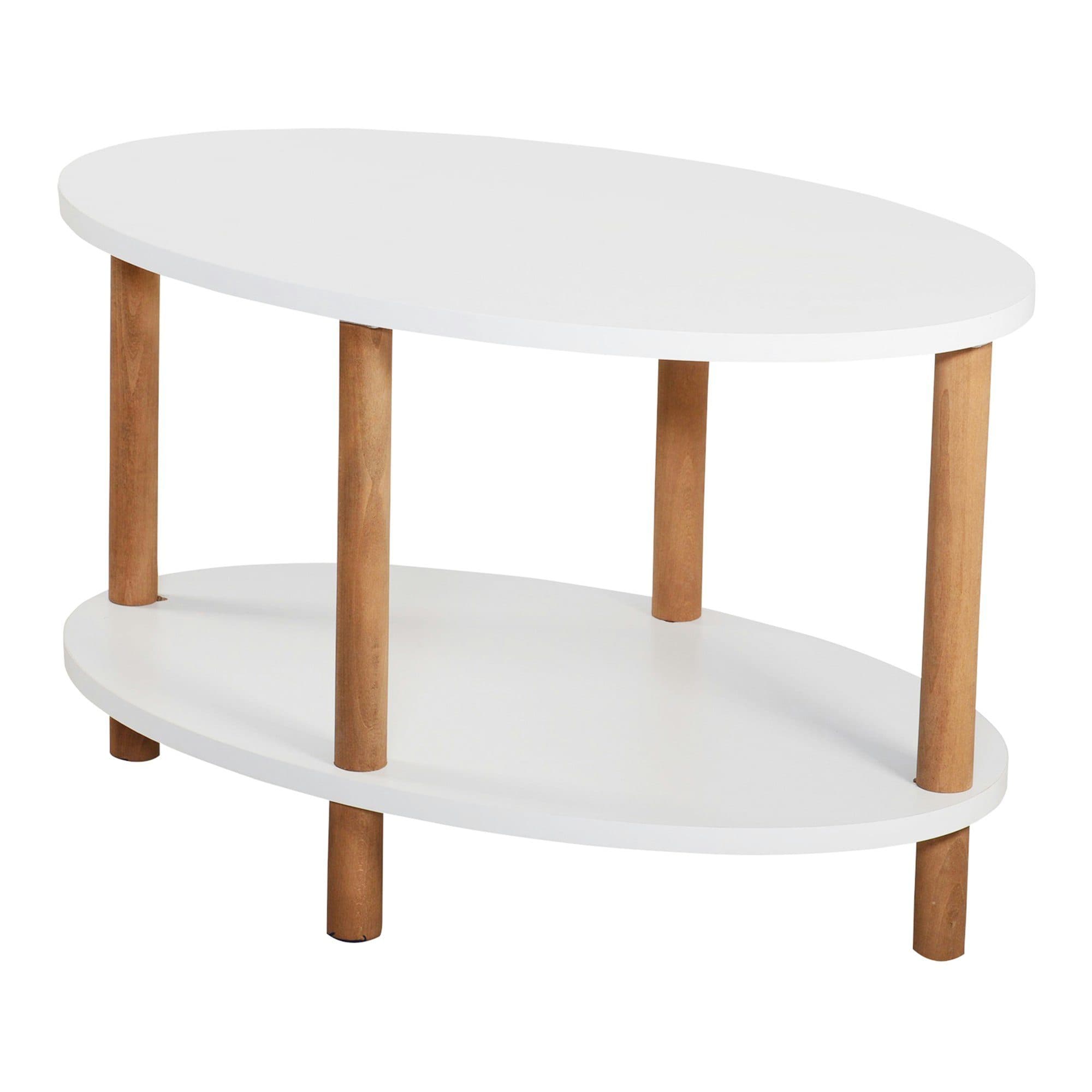 en.casa Couchtisch Højreby Oval Weiß Buchenholz - Bild 2