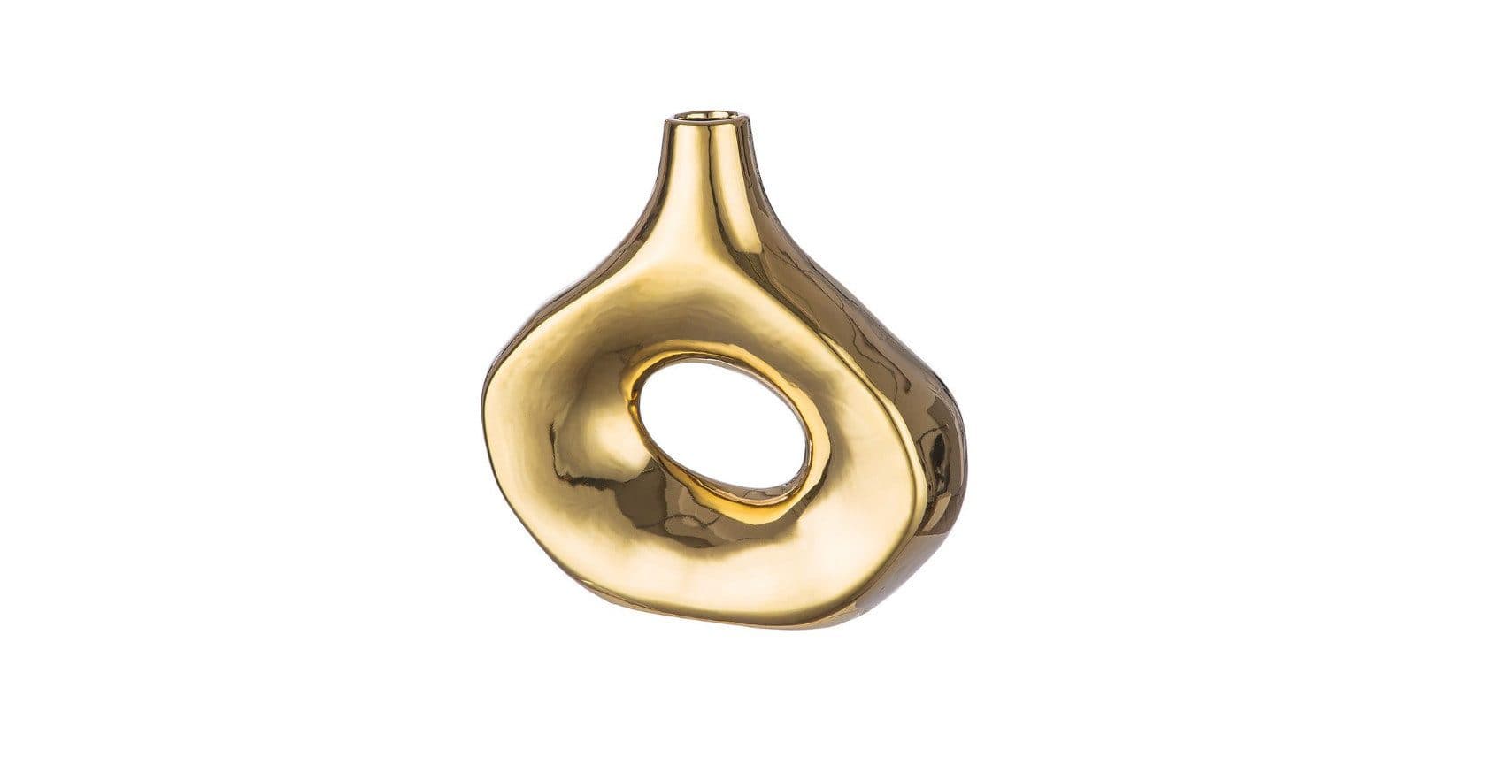 GILDE Dekovase Goldene Vase Malta - Bild 2