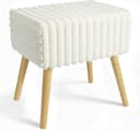 Zedelmaier Hocker Creme-Samt Polsterhocker Schminkhocker Bild 2