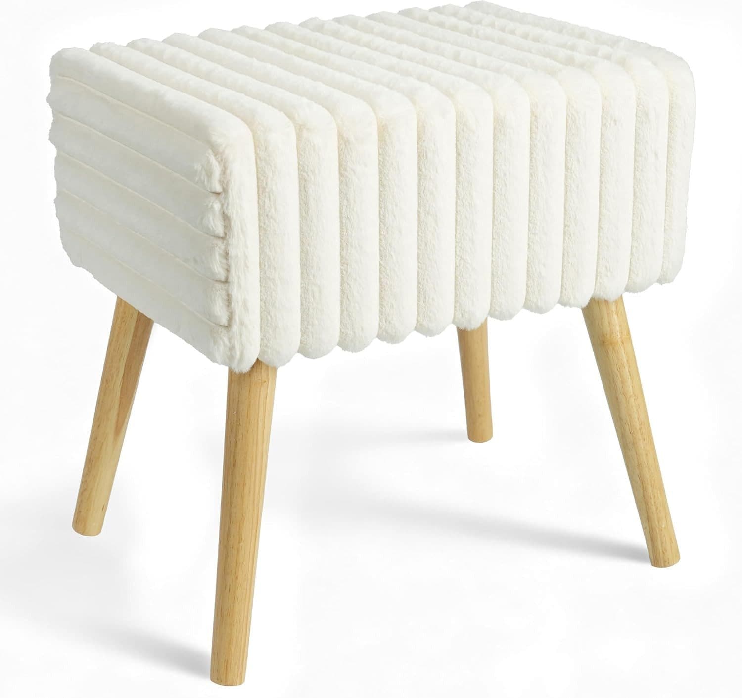 Zedelmaier Hocker Creme-Samt Polsterhocker Schminkhocker - Bild 2