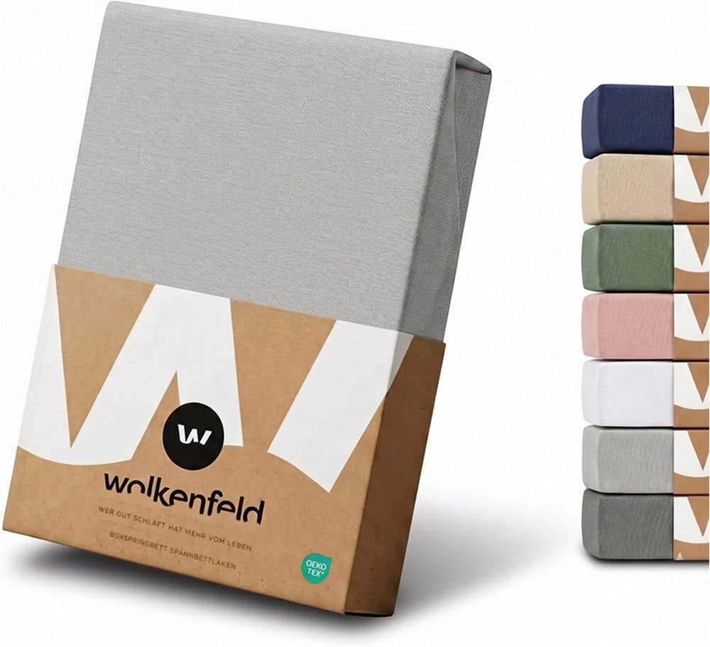 Wolkenfeld Spannbettlaken 100% Baumwolle Jersey Gummizug - Bild 2