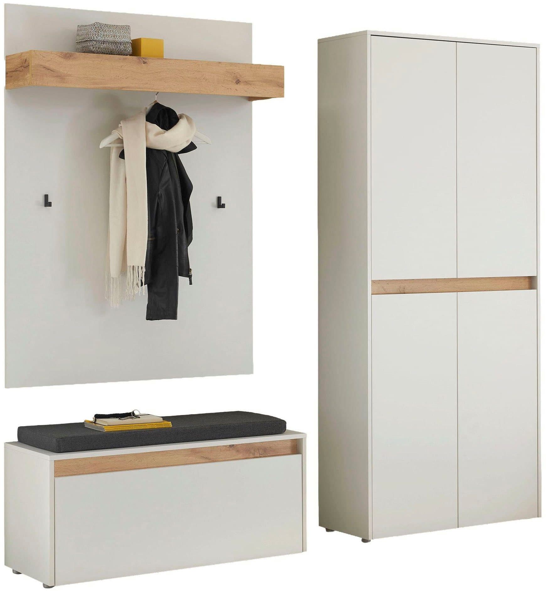 Garderoben-Set INOSIGN City/Giron, moderne Garderobe, viel Stauraum, ca. 40 Schuhe, weiß - Bild 2