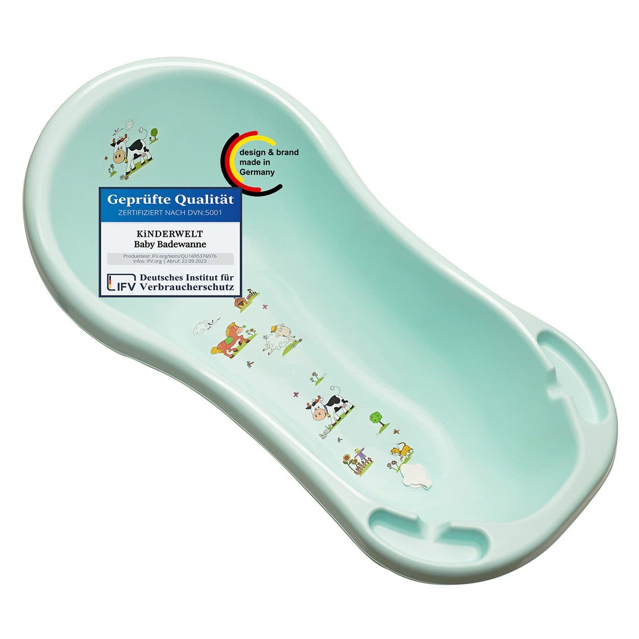 KiNDERWELT Babybadewanne Premium Funny Farm aquamarin XXL - Bild 2