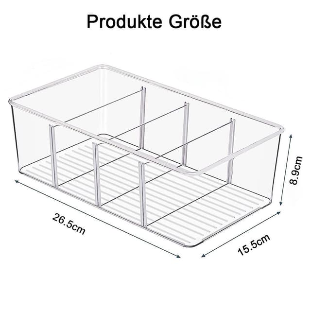 zggzerg Kühlschrank Organizer: Stapelbare Aufbewahrungsbox mit 4 Fächern