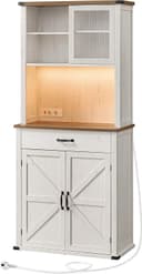 VASAGLE Buffet Sideboard Wolkenweiß Holzspanplatte MDF Acryl Bild 2