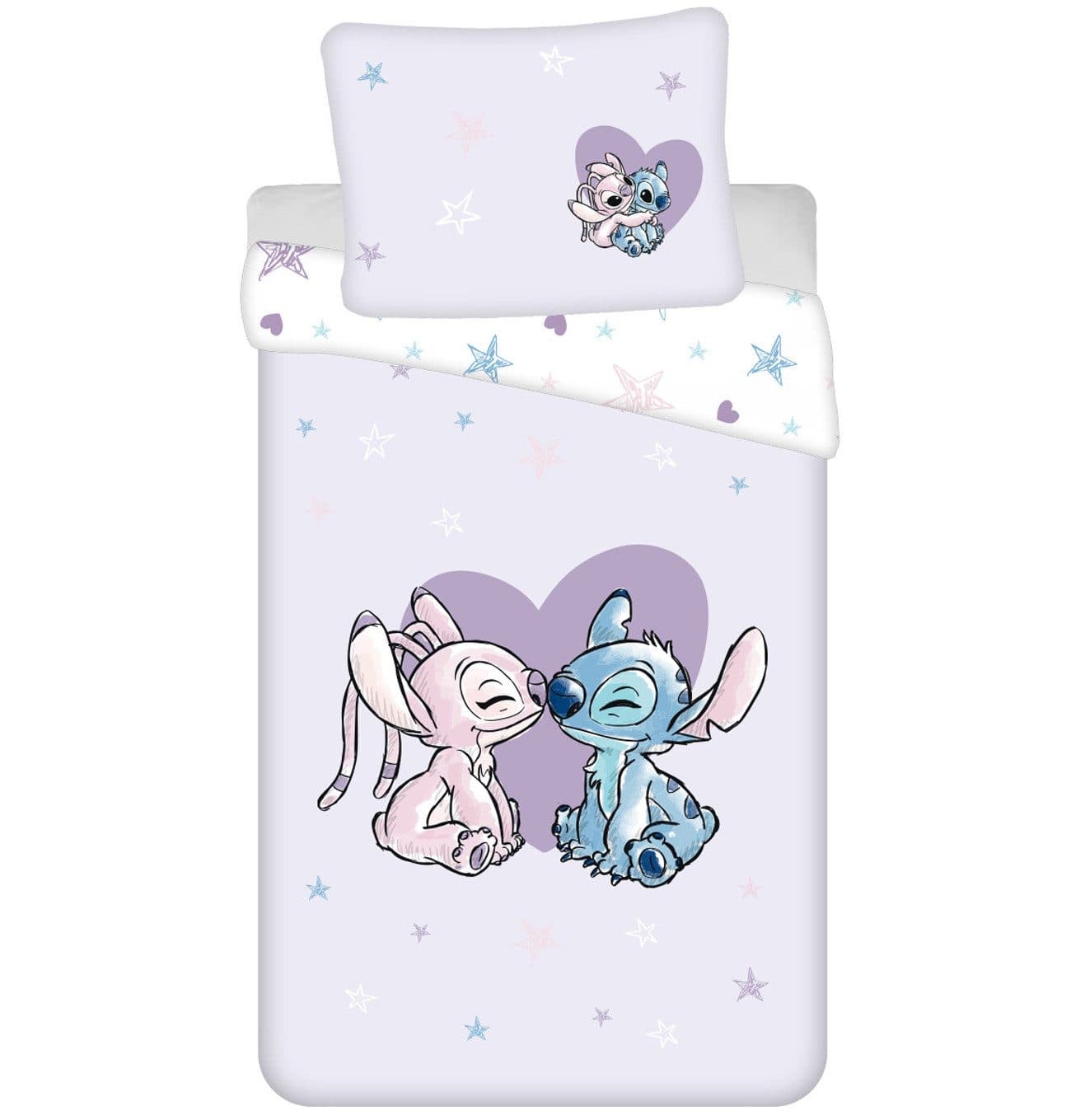 Lilo & Stitch Bettwäsche Set 140x200 cm Weiß/Rosa 100% Baumwolle - Bild 2