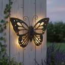 abc HOME Gartenfigur Wanddeko Schmetterling mit Solarpanel und LED Bild 2