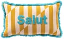 Dutch Decor Kissenhülle 'Salut' Gelb/Weiß mit Fransen Bild 2
