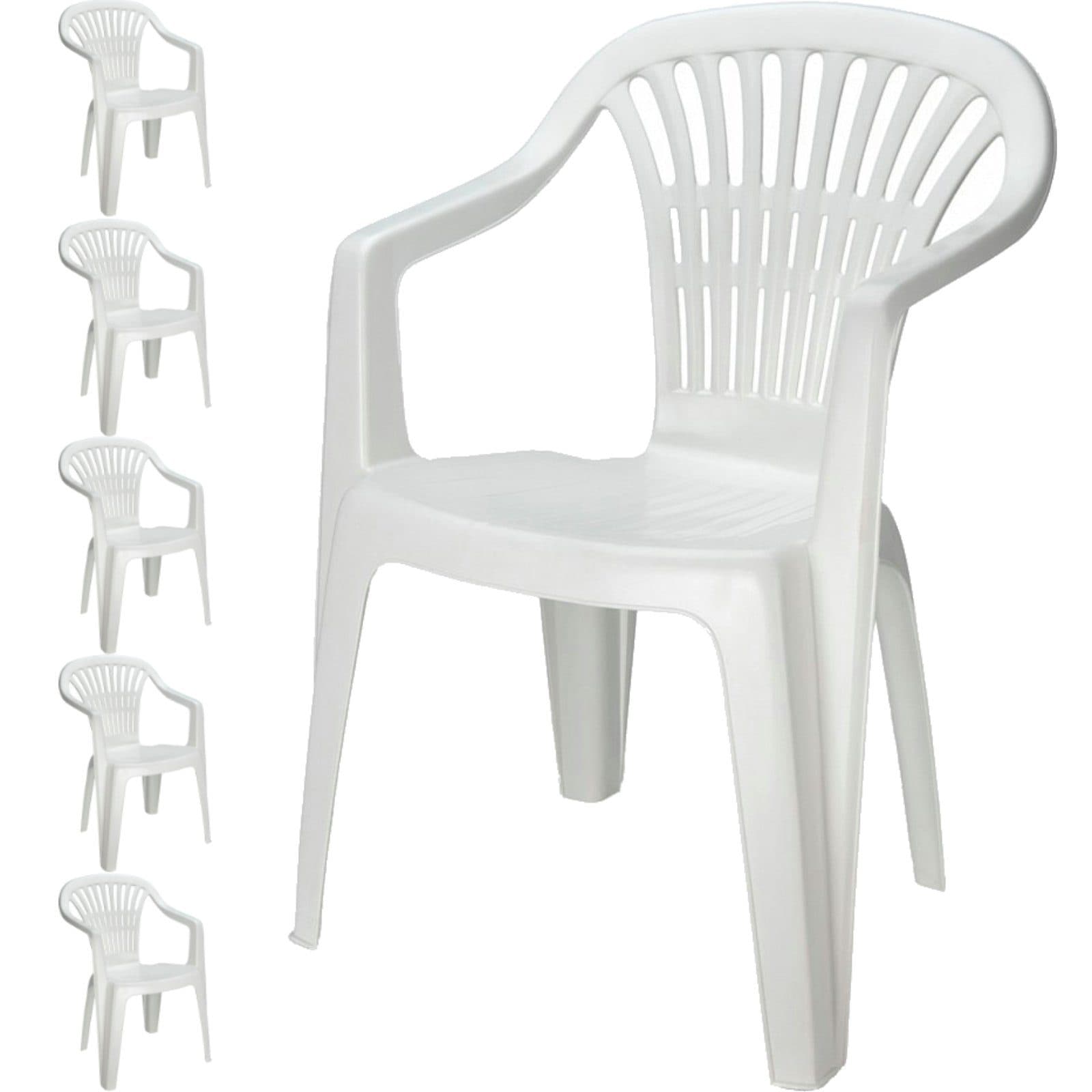Progarden Bistrostuhl Weiß 6er Set Kunststoff UV-beständig - Bild 2