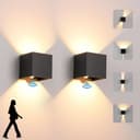 PRIISF Außen-Wandleuchte Cube Würfel LED Schwarz mit Bewegungsmelder Bild 2