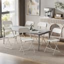 HOMCOM Klappstuhl faltbar Stahlrahmen 6er Set Esszimmer Wohnzimmer Weiß Bild 2