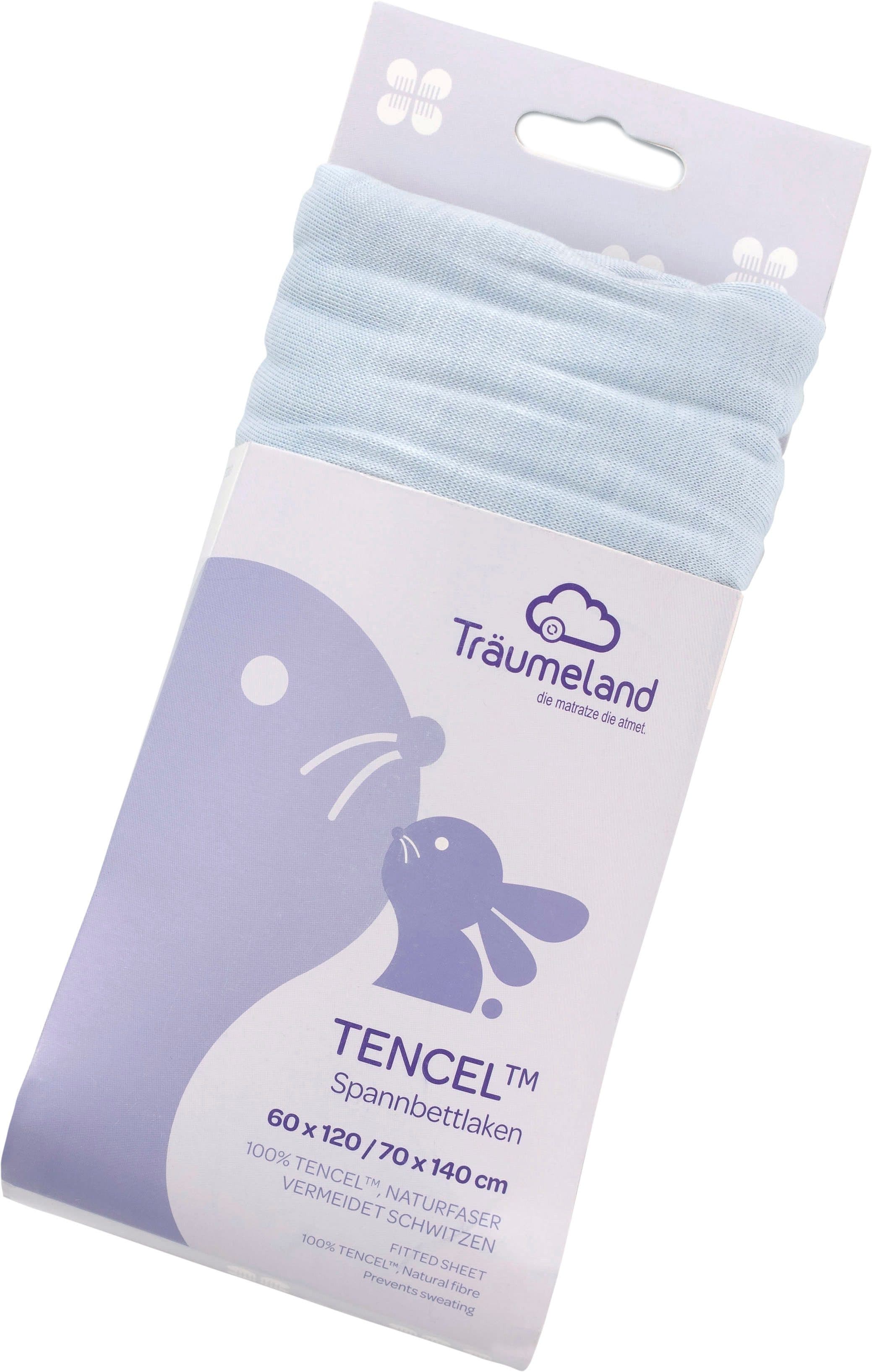 TRÄUMELAND Spannbetttuch Tencel Hellblau 70x140 cm - Bild 2