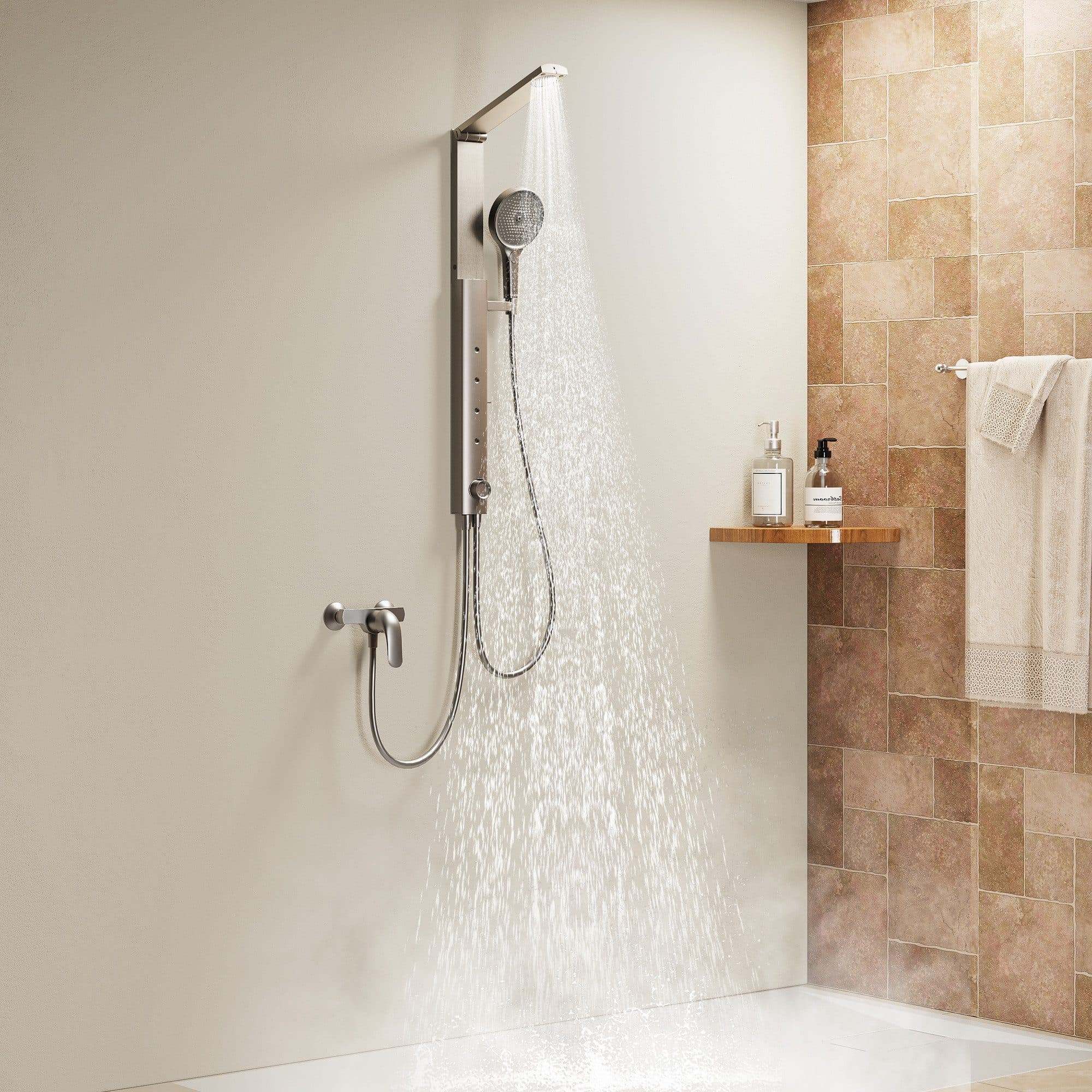 HOROW Duschsystem Regendusche Set Grau mit Thermostatarmatur - Bild 2
