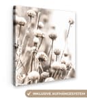 OneMillionCanvasses® Leinwandbild Blumen Natur 20x20 cm Beige/Weiß Bild 2