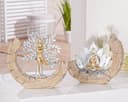 GILDE Yoga Skulpturen Set Namaste Baum & Lotus Gold Silber Bild 2