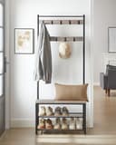 VASAGLE Garderobenständer 3-in-1 Design mit Schuhbank Stahl 32 x 70 x 175 cm Bild 2