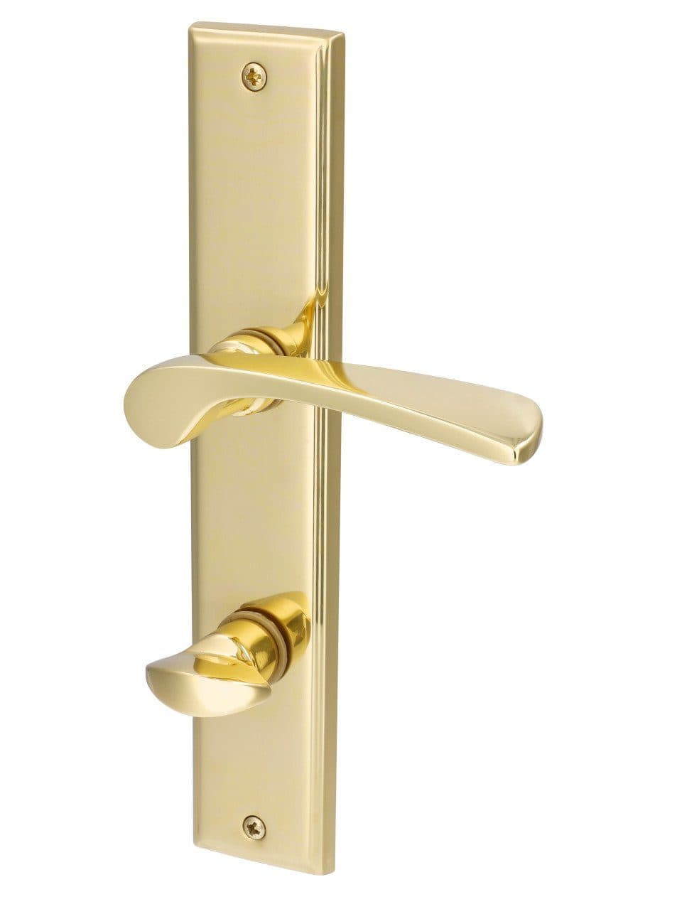 Alpertec WC-Langschildgarnitur Nelson Messing Gold Eckig