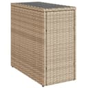 vidaXL Gartentisch Beige Poly Rattan mit Glasplatte Bild 2