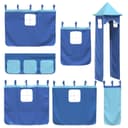 vidaXL Bettvorhang-Set für Hochbett mit Turm Blau Polyester Bild 2