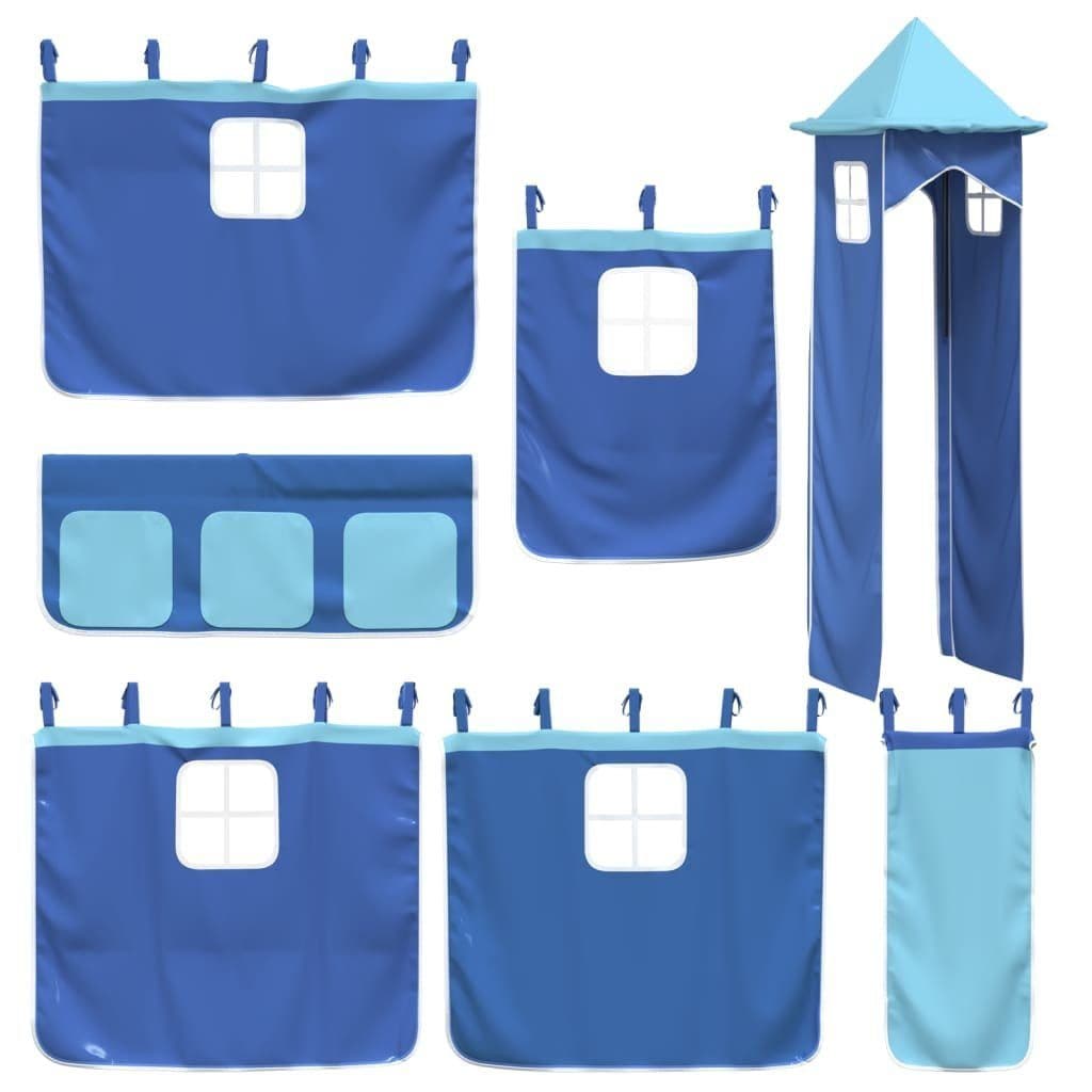 vidaXL Bettvorhang-Set für Hochbett mit Turm Blau Polyester - Bild 2