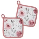 Clayre & Eef Topflappen Set Rustic Rose 2-tlg. Rosa/Weiß Bild 2