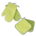 Delindo Lifestyle Ofenhandschuhe & Topflappen 4er Set Grün Hitzebeständig Bild 2